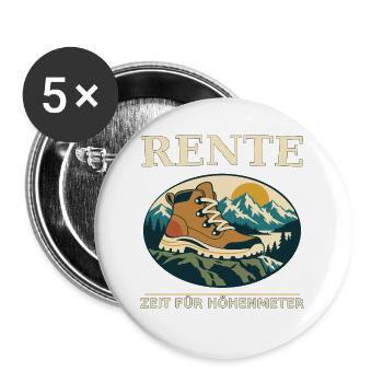 Rente: Zeit für Höhenmeter - Buttons groß 56 mm (5er Pack) - Weiß - Vorne