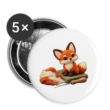 Filzfuchs-Basteltisch - Buttons groß 56 mm (5er Pack) - Weiß - Vorne