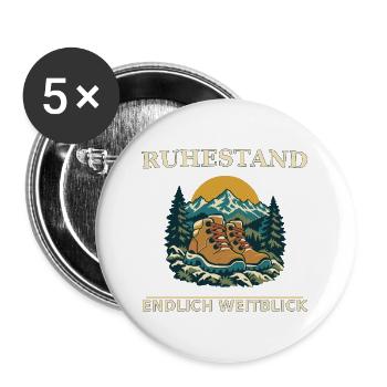 Ruhestand Bergpfad Blick - Buttons groß 56 mm (5er Pack) - Weiß - Vorne