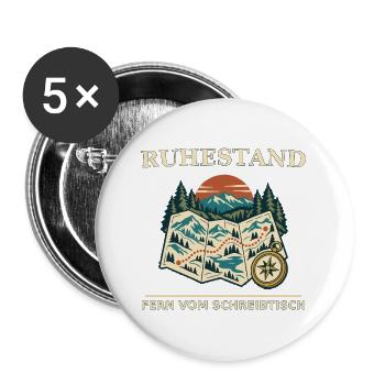 Ruhestand Fern Vom Schreibtisch - Buttons groß 56 mm (5er Pack) - Weiß - Vorne