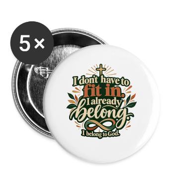 Gottes Kind - Buttons groß 56 mm (5er Pack) - Weiß - Vorne