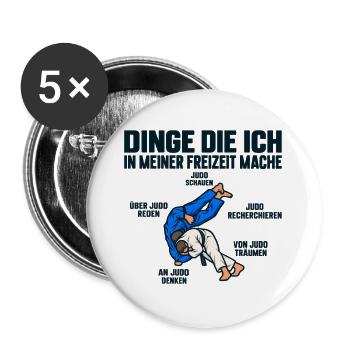  JUDO - Buttons groß 56 mm (5er Pack) - Weiß - Vorne