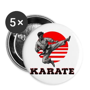 Karate - Buttons groß 56 mm (5er Pack) - Weiß - Vorne