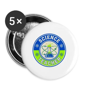 Vintage Science Teacher Flask Planetarische Umlaufbahnen oben - Buttons groß 56 mm (5er Pack) - Weiß - Vorne