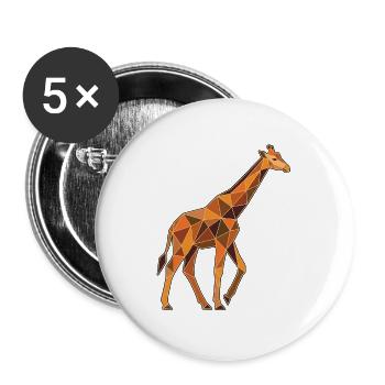 Poly Stil Giraffe - Buttons groß 56 mm (5er Pack) - Weiß - Vorne
