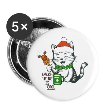 Nikolaus  - Buttons groß 56 mm (5er Pack) - Weiß - Vorne