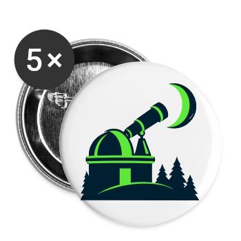 Sternwarte Teleskop Grafik - Buttons groß 56 mm (5er Pack) - Weiß - Vorne