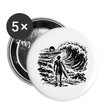 Surfer Boy  - Buttons groß 56 mm (5er Pack) - Weiß - Vorne