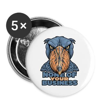 Shoebill – Geht dich nichts an - Buttons groß 56 mm (5er Pack) - Weiß - Vorne