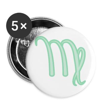 Jungfrau Sternzeichen Pastellgrün - Buttons groß 56 mm (5er Pack) - Weiß - Vorne