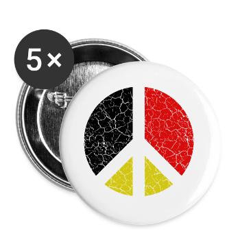 Germany Deutschland  - Buttons groß 56 mm (5er Pack) - Weiß - Vorne