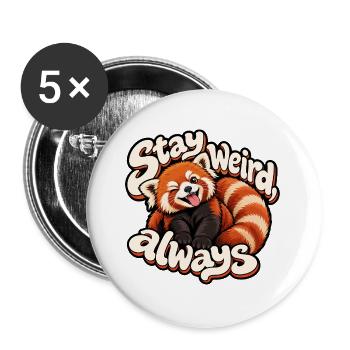 Kleiner Panda - Buttons groß 56 mm (5er Pack) - Weiß - Vorne