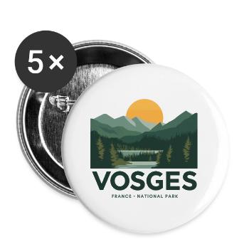 Vosges France National Park - Buttons groß 56 mm (5er Pack) - Weiß - Vorne