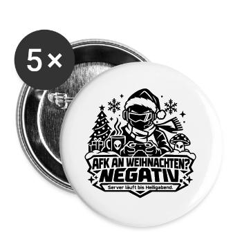 Gamer Weihnachten: AFK? Negativ! Lustiges Geschenk - Buttons groß 56 mm (5er Pack) - Weiß - Vorne