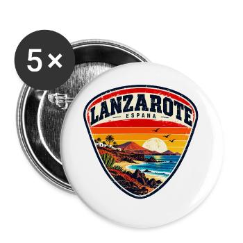 Lanzarote - Islas Canarias - Kanaren - Spanien - Buttons groß 56 mm (5er Pack) - Weiß - Vorne