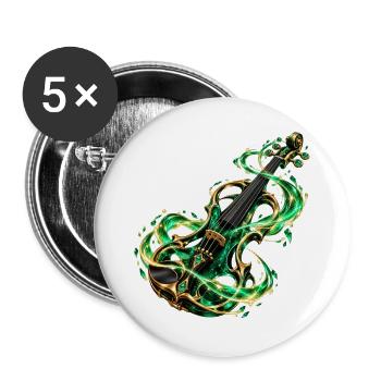 Smaragdgrüne Arkane Violine - Buttons groß 56 mm (5er Pack) - Weiß - Vorne