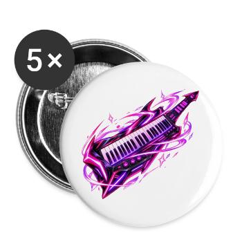 Neon Galaxy Keytar - Buttons groß 56 mm (5er Pack) - Weiß - Vorne