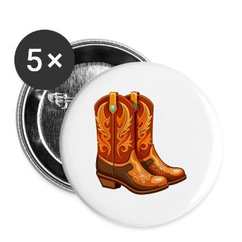 Cowgirl-Stiefel - Buttons groß 56 mm (5er Pack) - Weiß - Vorne