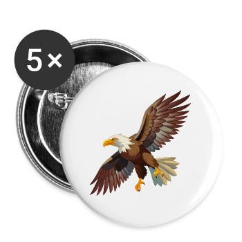 Fliegender Weißkopfseeadler - Buttons groß 56 mm (5er Pack) - Weiß - Vorne