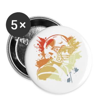Vintage Football - Buttons groß 56 mm (5er Pack) - Weiß - Vorne