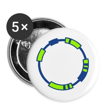 Plasmid DNA Genetik Logo - Buttons groß 56 mm (5er Pack) - Weiß - Vorne