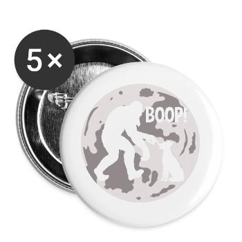 Funny Bigfoot Yeti Boop The Snoot Dog Humor - Buttons groß 56 mm (5er Pack) - Weiß - Vorne