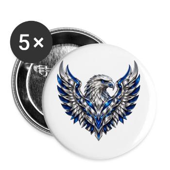 Silver Storm Eagle - Buttons groß 56 mm (5er Pack) - Weiß - Vorne