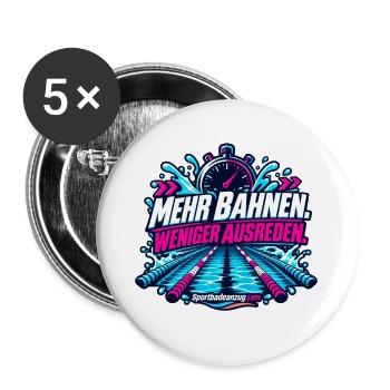 Mehr Bahnen, Weniger Ausreden - Buttons groß 56 mm (5er Pack) - Weiß - Vorne