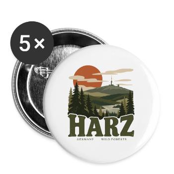 Harz Germany Wild Forests - Buttons groß 56 mm (5er Pack) - Weiß - Vorne