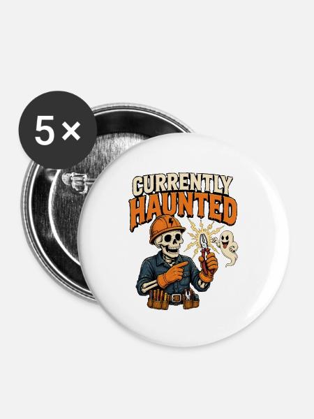 Derzeit verflucht – lustiger Halloween-Elektriker - Buttons groß 56 mm (5er Pack) - Weiß