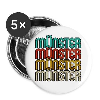 Neon Münster Quadro Print - Buttons groß 56 mm (5er Pack) - Weiß - Vorne