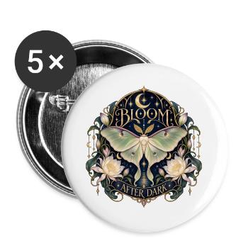 Bloom After Dark Moth - Buttons groß 56 mm (5er Pack) - Weiß - Vorne