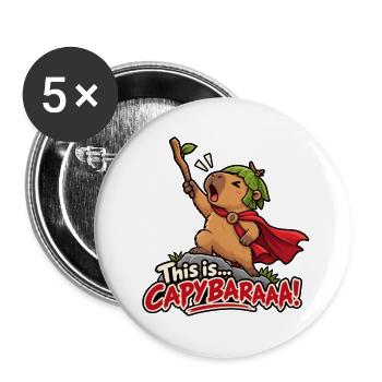 Das ist Capybaraaa! - Lustige Capybara - Buttons groß 56 mm (5er Pack) - Weiß - Vorne