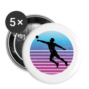 Faustballspielen Geschenkidee für Faustballturnier - Buttons groß 56 mm (5er Pack) - Weiß - Vorne
