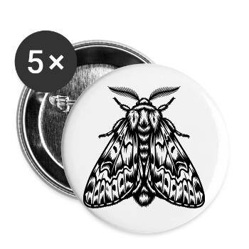Goth Motte - Buttons groß 56 mm (5er Pack) - Weiß - Vorne