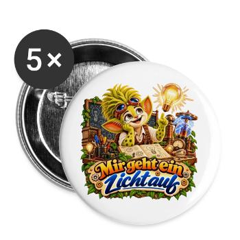 Wenuma Mir geht ein Licht auf - Buttons groß 56 mm (5er Pack) - Weiß - Vorne