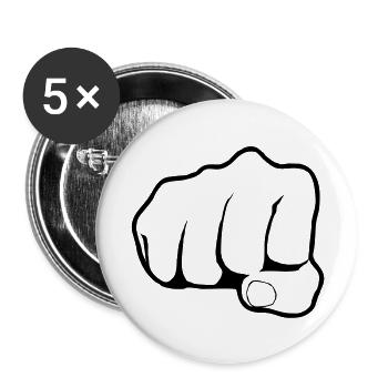Fist - Buttons groß 56 mm (5er Pack) - Weiß - Vorne