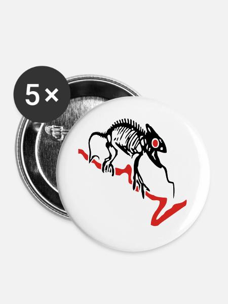 Gecko, Eidechse, Computer - Buttons groß 56 mm (5er Pack) - Weiß