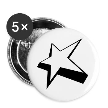 Star - Lot de 5 grands badges (56 mm) - blanc - Devant