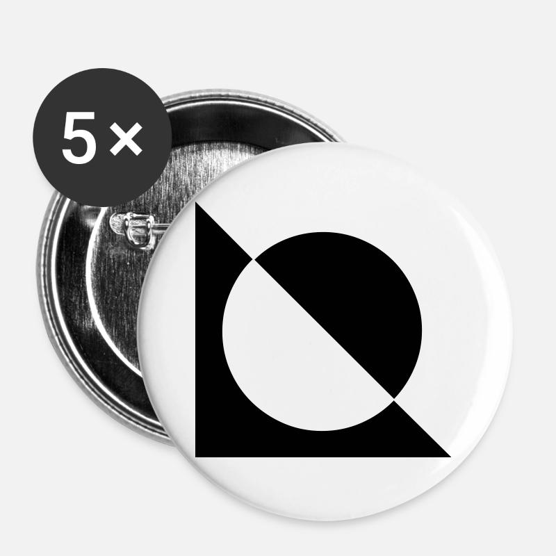 Black and white - Buttons large 2.2''/56 mm (5-pack) - white