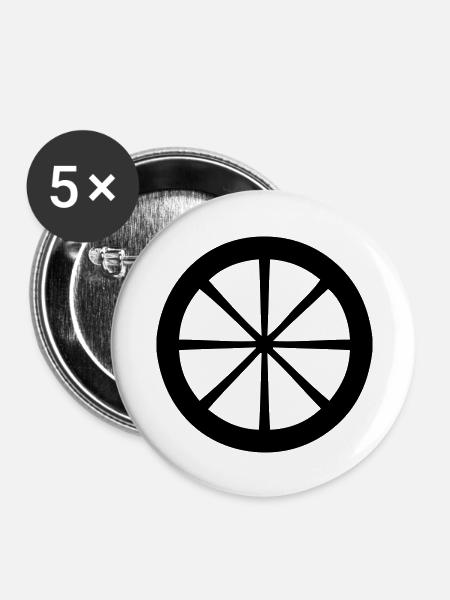Rad - Kreis - Buttons groß 56 mm (5er Pack) - Weiß