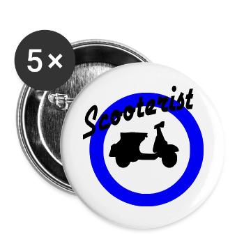 Motorroller Roller Blechroller Schaltroller - Buttons groß 56 mm (5er Pack) - Weiß - Vorne