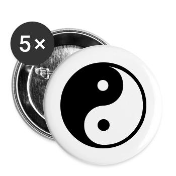Yin Yang - Buttons large 2.2''/56 mm (5-pack) - white - Front