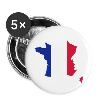 France - Lot de 5 grands badges (56 mm) - blanc - Devant