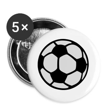 Football two-color - in the designer on black and - Buttons large 2.2''/56 mm (5-pack) - white - Front