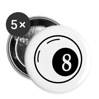 n°8 - Lot de 5 grands badges (56 mm) - blanc - Devant