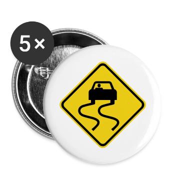Glissant Signalisation routière - Lot de 5 grands badges (56 mm) - blanc - Devant