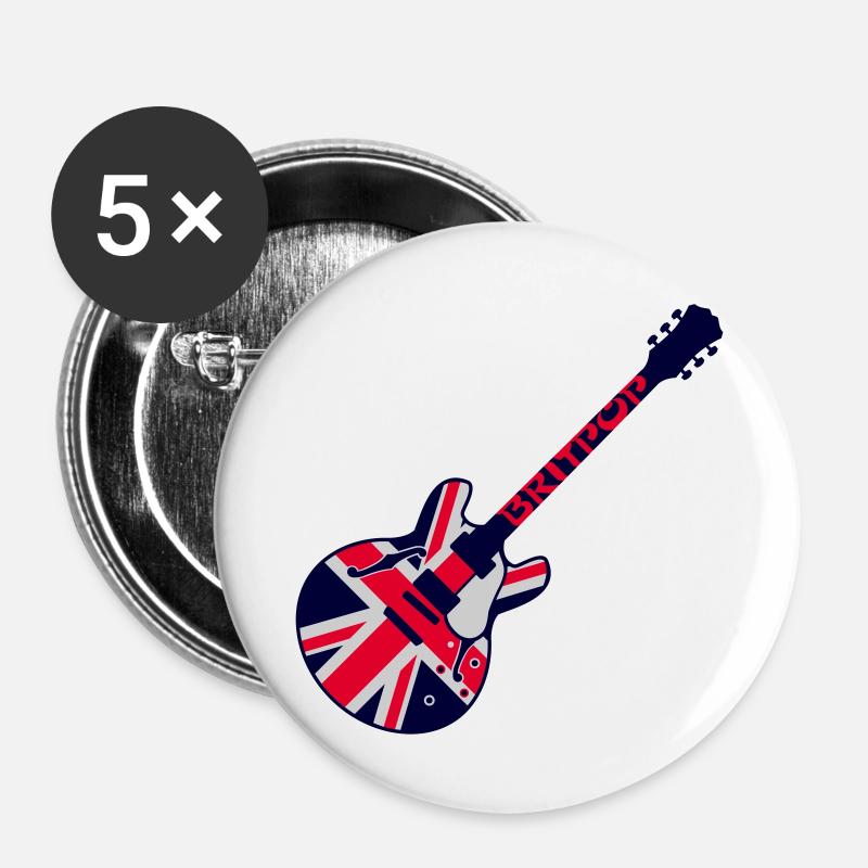 britpop - Buttons large 2.2''/56 mm (5-pack) - white