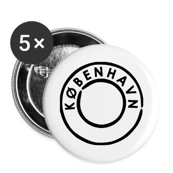 Copenhagen - Kobenhavn Postmark - Buttons large 2.2''/56 mm (5-pack) - white - Front