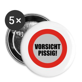 Vorsicht pissig | bösartig | übel | schelcht - Lot de 5 grands badges (56 mm) - blanc - Devant